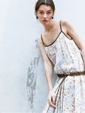 Naples Garden Floral Leather-Belted Dress