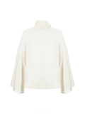 Silk Satin Tie-Neck Bell-Sleeve Blouse