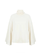 Silk Satin Tie-Neck Bell-Sleeve Blouse