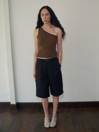 Asymmetrical Ribbed Knit Tank