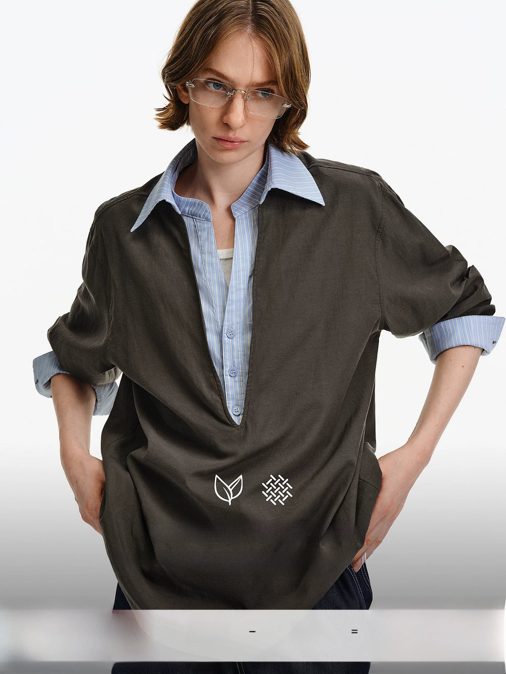Layered Patchwork Oversized Shirt