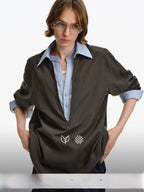 Layered Patchwork Oversized Shirt