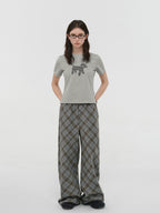Gingham Puppy Patch Cotton T-Shirt