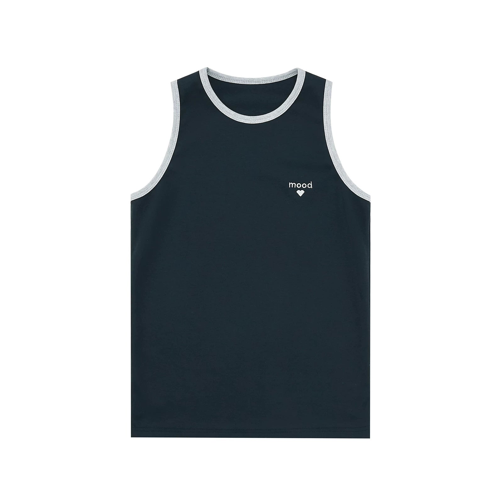 Contrast Trim Embroidered Tank Top