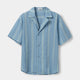 Striped Tencel Camp Collar Shirt