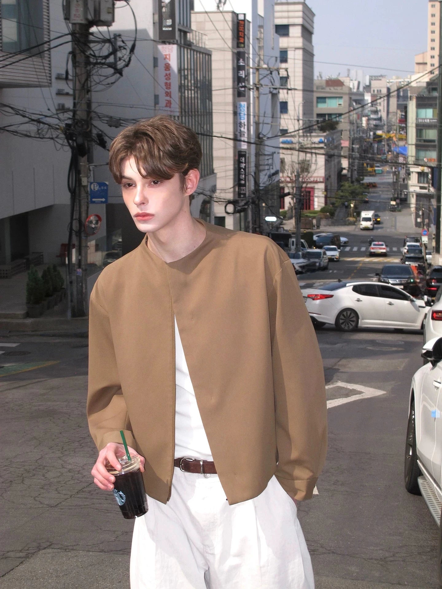 Minimalist Stand Collar Zip Jacket