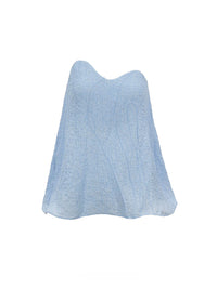 Sculptural Curved Strapless Top