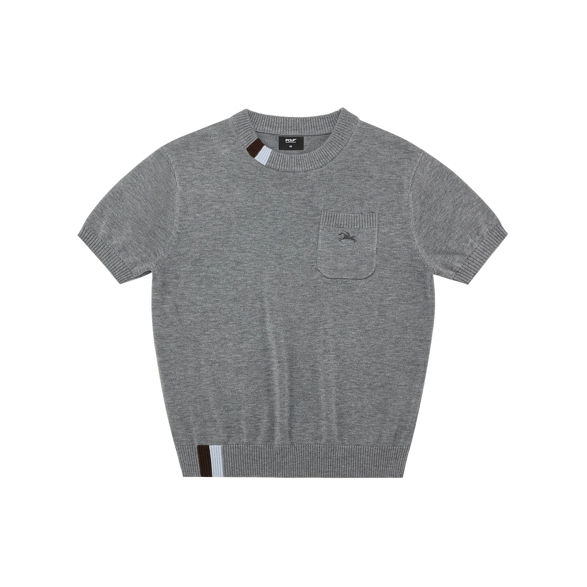 Wool Blend Embroidered Pocket Knit Top