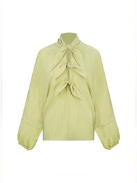 Textured Tie-Front Blouse