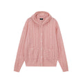Hollow-Knit Hooded Cardigan