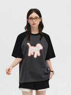 Graphic Dog Print Raglan T-Shirt