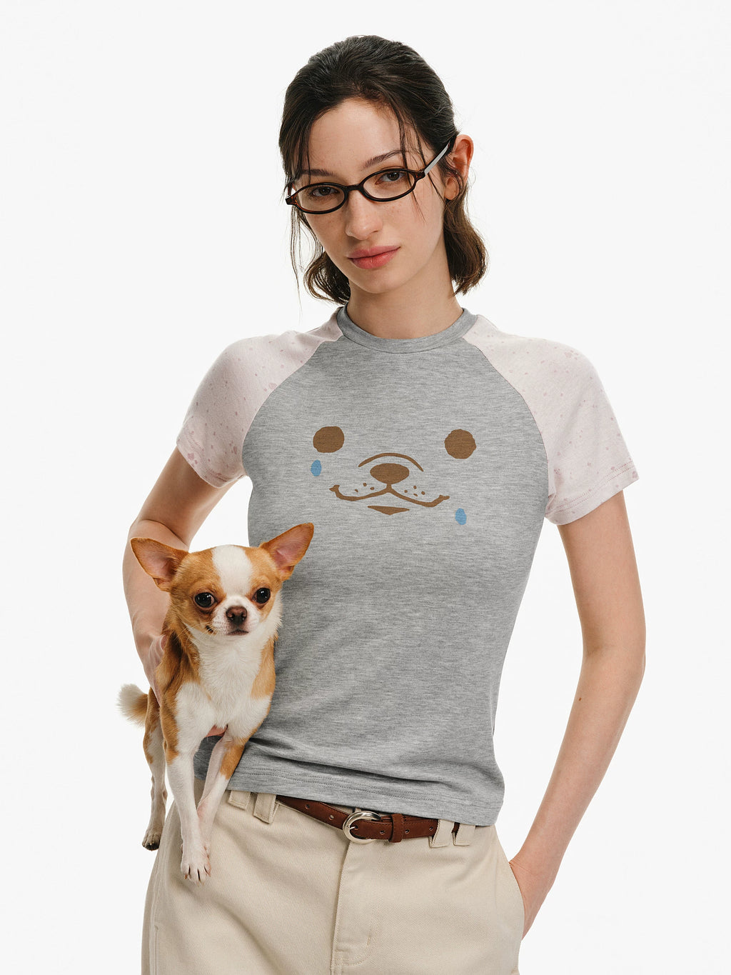 Crying Dog Graphic Raglan T-Shirt