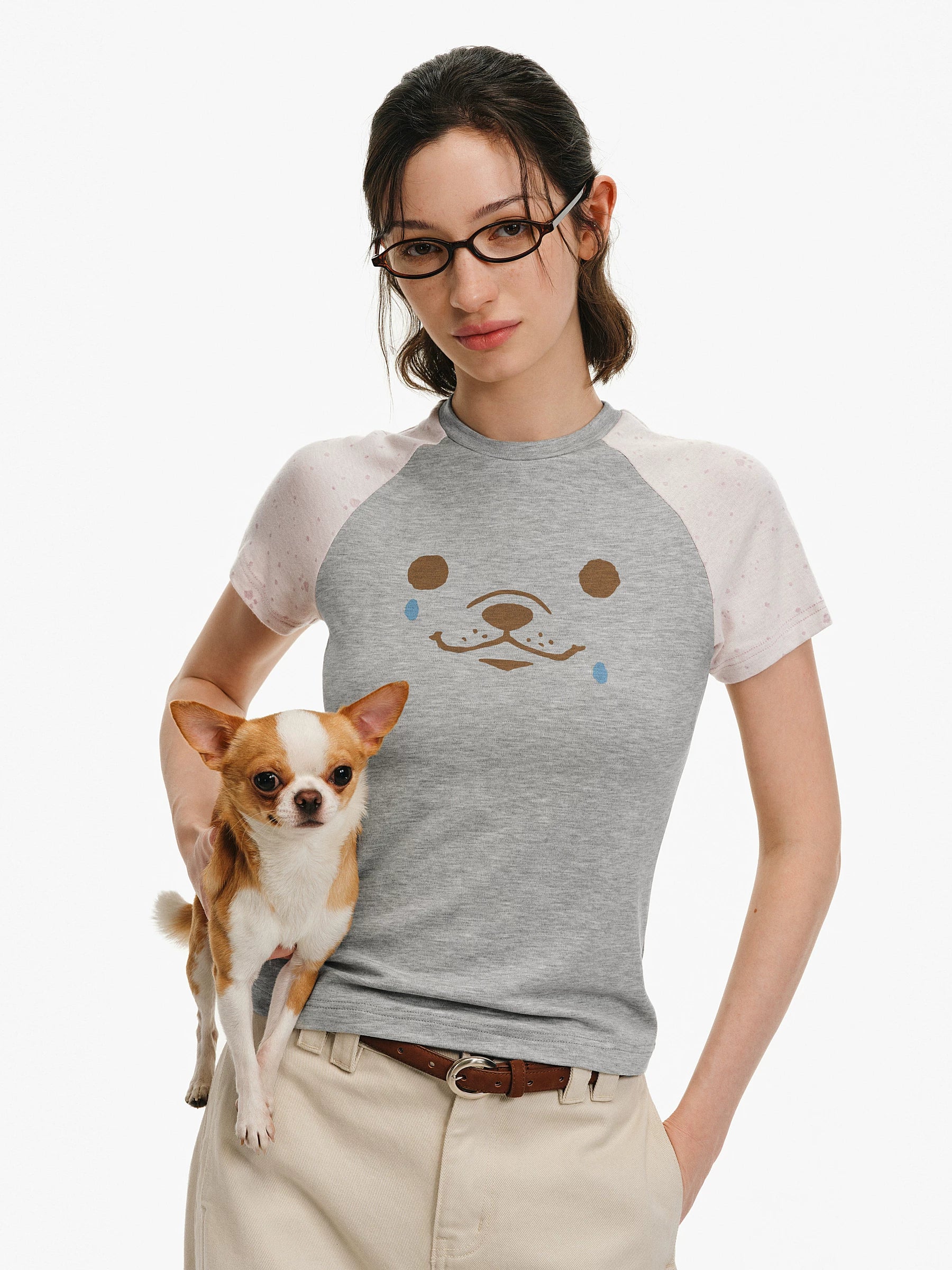 Crying Dog Graphic Raglan T-Shirt
