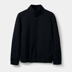 Magnetic Button Mock Neck Sweatshirt