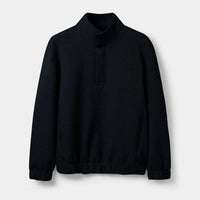Magnetic Button Mock Neck Sweatshirt