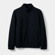 Magnetic Button Mock Neck Sweatshirt