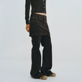 Corduroy Layered Flared Trousers