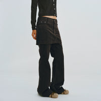 Corduroy Layered Flared Trousers