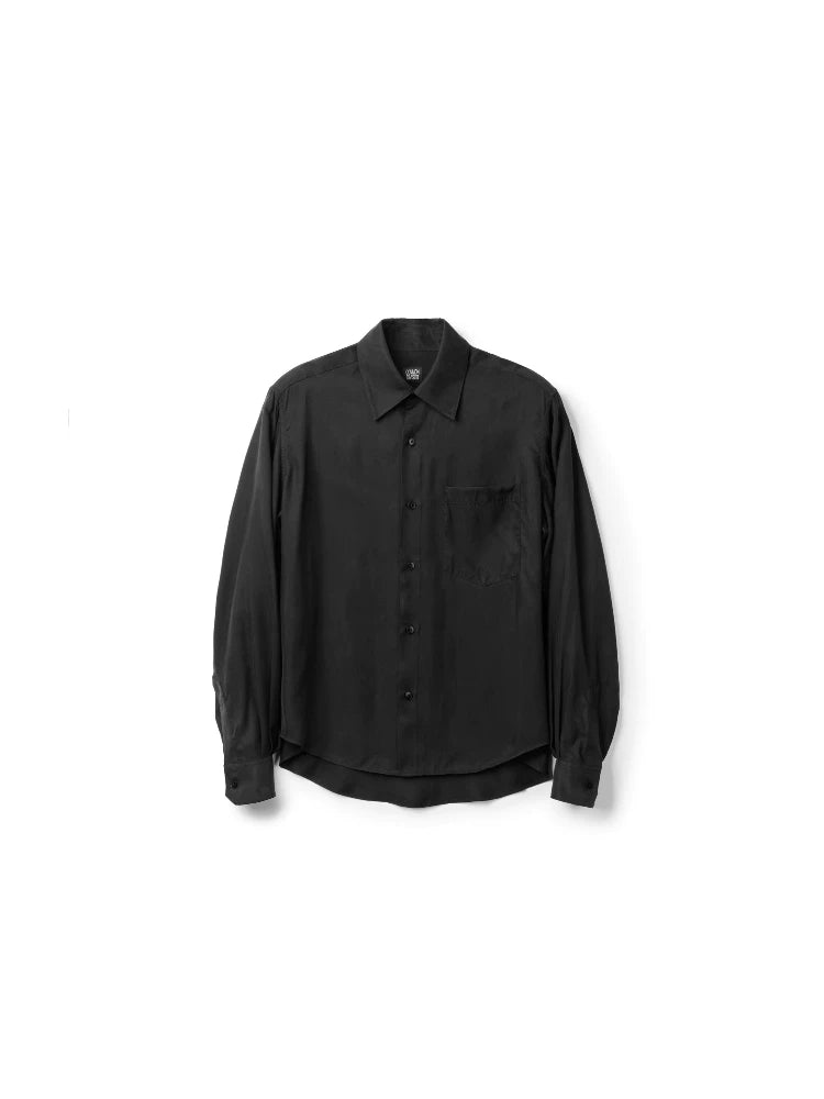 Charcoal Wool Blend Button-Down Shirt