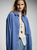 Oversized Plaid Button-Down Shirt