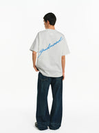Embroidered Script Logo Oversized T-Shirt